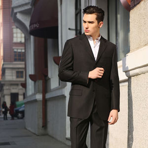 All'ingrosso della fabbrica di alta qualità tessuto di lana stile italiano mono petto completo da uomo 2 pezzi - Product Image 3