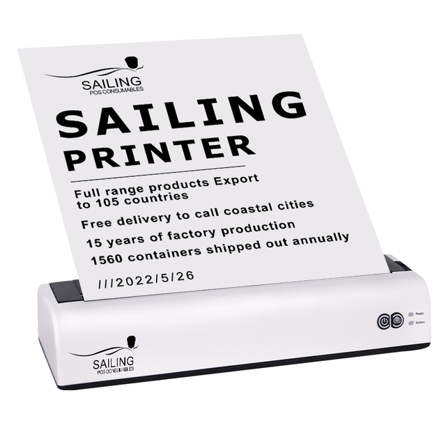 Rechargeable Portable Mini Printer Machine A4 Size Thermal Label Printers Supports Wireless Connection
