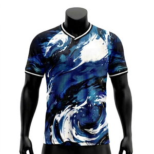Camiseta de Fútbol Americano Blanca con Cuello en V para Hombre, Estampado por Transferencia de Calor, Transpirable, 100% Poliéster, para Todas las Temporadas, Deportiva para Adultos - Product Image 1