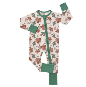 Ruidian per bambini 220/230 GSM pigiama di bambù all'ingrosso stampa doppia cerniera pagliaccetto piccolo pigiama Set pigiama - Product Image 2