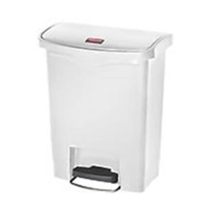 Cestino per Rifiuti con Pedale Frontale 30 L in Plastica Bianca - Product Image 1