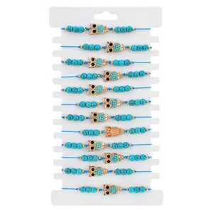 Thời Trang Ngọc Lam Rope Owl Bracelet Sets Đối Với Phụ Nữ Bán Buôn N911233