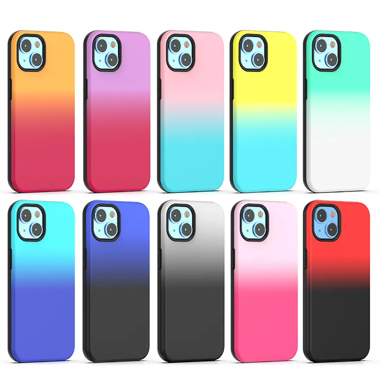 Combo Gradient Phone Case For Huawei Nova Y70 Plus 4G For Nokia C2 2ND Edition 4G Slim Shockproof TPU PC Mobile Back Cover