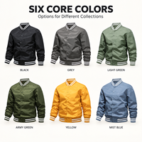 Blouson de baseball américain classique pour homme, personnalisé avec logo, haute qualité, style universitaire, décontracté, streetwear, boutons-pression, col côtelé rayé