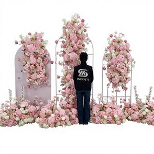 Arco de Pared Floral con Rosas de Seda Artificial SUAVE para Bodas, Eventos, Fiestas, Soporte de Fondo, Suministros, Tamaño Personalizable - Product Image 1