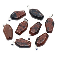 Pendentif en pierres précieuses de cristal de haute qualité, sculpté en forme de cercueil, pour la méditation, l'équilibre, le Feng Shui, bijoux d'Halloween