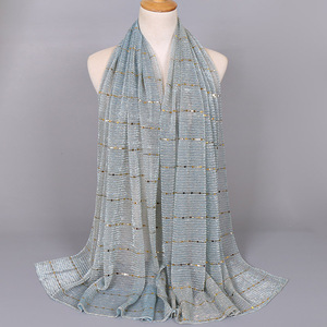 Hijab en mousseline douce avec strass, longue écharpe châle, <span class=keywords><strong>foulard</strong></span> de mode musulman pour femmes - Product Image 5