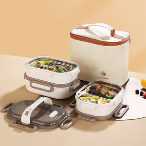 Leheiriyong Stainless Steel <b>Lunch</b> <b>Box</b> 1-3L Insulated With Compartment For Office And Student Use - Product Image 1