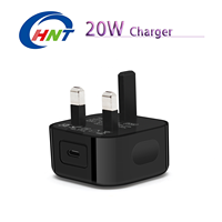 Chargeur rapide HNT 20W, prise UK, adaptateur secteur Type-C, chargeur mural avec certificat CE UKCA pour téléphone OEM/ODM