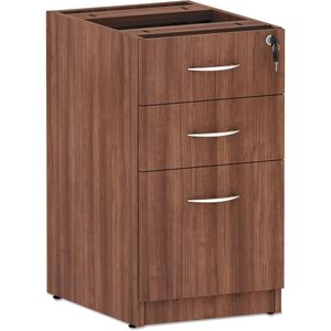 Alera Valencia Series Modern Walnut 3-Drawer Full Pedestal <b>File</b> Left/Right <b>Box</b>/<b>Box</b>/<b>File</b> Legal/Letter 15.63 X Movable Feature - Product Image 1