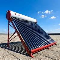 Système de chauffe-eau solaire électrique à tubes sous vide à circulation directe, autonome, en acier inoxydable, 170 L, classe d'efficacité énergétique