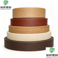 Bande de chant PVC, épaisseur 0,4-2 mm, motif grain de bois, couleur unie, pour panneaux MDF de meubles, vente en gros usine, taille personnalisée
