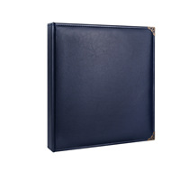 Carpeta de Anillas 3D de Cuero PU Negro A4, Carpeta de Anillas de Cuero Sintético Premium para Documentos de Oficina, Carpeta Portafolio Profesional con Cubierta de Cuero