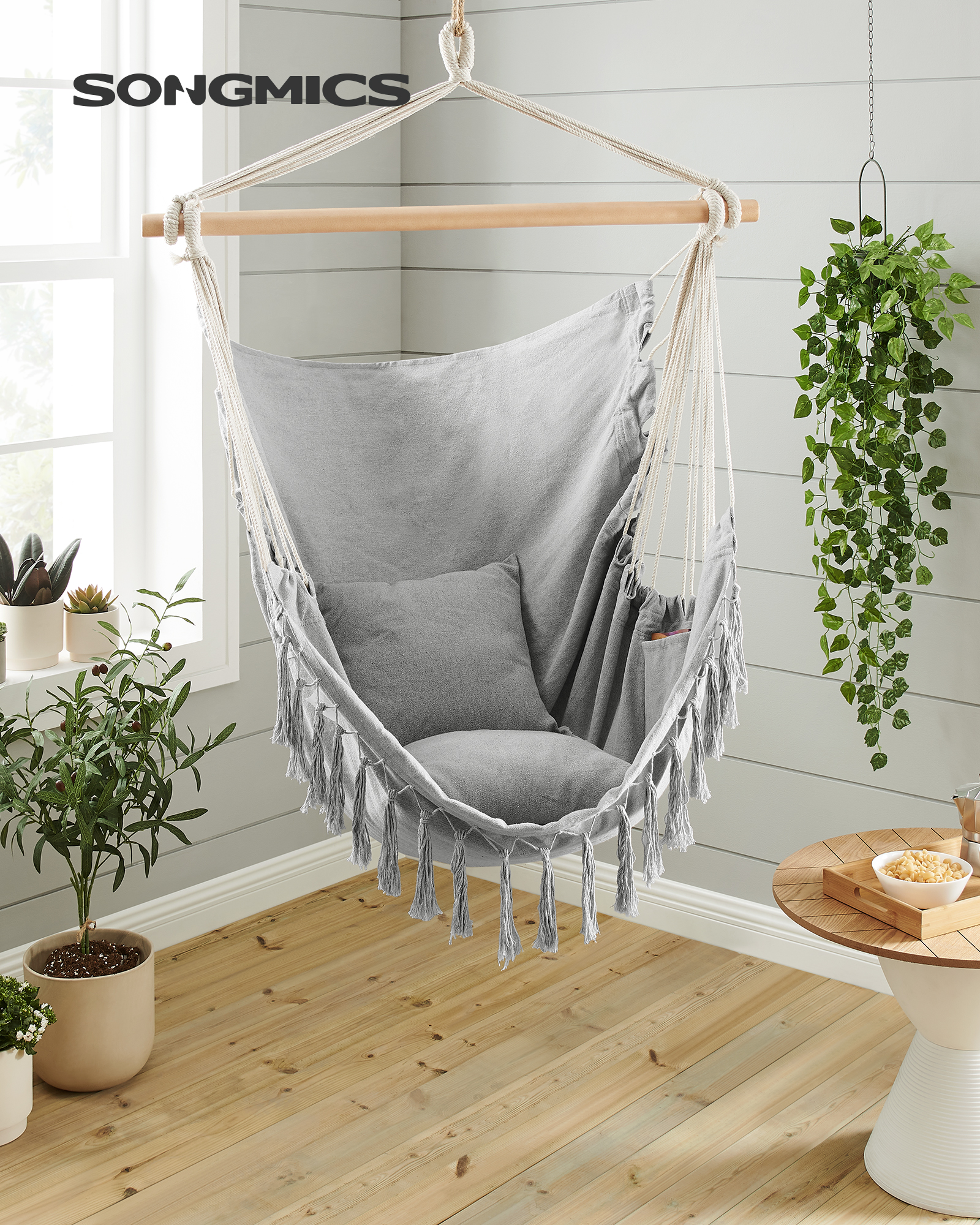 Synthetic Portable Swinging Outdoor Camping Hammock Cotton Rope Durable Hanging Chair