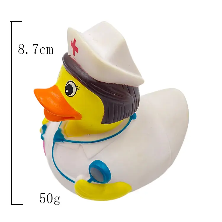 I giocattoli su misura del vinile di vendita calda masticano i giocattoli dell'anatra del bagno dei giocattoli dell'animale domestico della piccola anatra