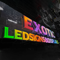 Letrero Luminoso Personalizado de Acrílico Líquido Iluminado en 3D RGB a Todo Color con Logotipo LED para Negocios, Letrero para Fachada de Tienda al Aire Libre