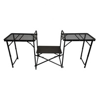Table de cuisine pliante portable d'extérieur pour le camping, armoire de camping pliable