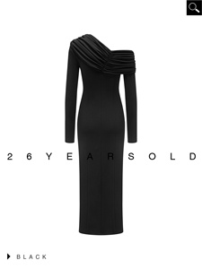 Abito Elegante Vintage Originale da Designer, 26 Anni, Solido, Autunnale, Modellante, a Vita Alta, Antistatico, con <span class=keywords><strong>Spalle</strong></span> <span class=keywords><strong>Scoperte</strong></span> e <span class=keywords><strong>Maniche</strong></span> <span class=keywords><strong>Lunghe</strong></span> 33148 - Product Image 2