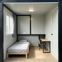 Maison conteneur démontable à consolidation rapide, station de recharge personnalisée avec mur-rideau en verre, bureau modulaire