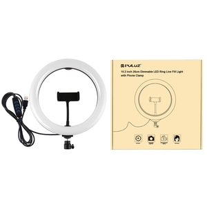 10.2 inch 26cm USB Dimmable <span class=keywords><strong>LED</strong></span> vòng ánh sáng với 3 chế độ chân máy bóng Đầu kẹp điện thoại cho vlogging chụp ảnh tự sướng - Product Image 1
