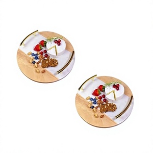 Ensemble de 2 planches à découper en marbre et en bois pour fruits et légumes, taille personnalisée, accessoires de cuisine - Product Image 1