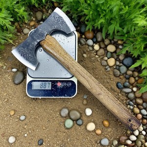 Hache à double tranchant et double tête en acier à haute teneur en carbone avec manche en <span class=keywords><strong>bois</strong></span>, <span class=keywords><strong>hachette</strong></span> industrielle <span class=keywords><strong>pour</strong></span> le bricolage et le camping en extérieur - Product Image 5