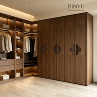Armoire en bois à lattes style peinture à l'encre orientale Zen, avec coiffeuse intégrée et meuble de rangement, pour appartement de services, taille sur mesure