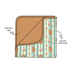 Coperta per Neonati in <span class=keywords><strong>Fibra</strong></span> di Bambù a Doppio Lato 30x40cm, Stampa Personalizzata Fronte, Tinta Unita Retro, Morbida e Delicata sulla Pelle - Product Image 3