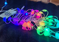 Guirlande lumineuse solaire intelligente en forme de cœur laiteux, décoration de Noël, éclairage solaire intelligent pour la maison, pour la décoration de jardin de Noël