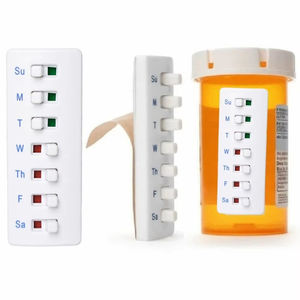 Organizador de Pastillas Reutilizable al por Mayor con Respaldo Curvo, Indicadores de Color para Medicamentos, Antideslizante, Recordatorio Portátil - Product Image 4