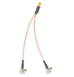 SMA -TS9 Adapter SMA Female to Y Type 2 X TS9 Male Connector Splitter Combiner Pigtail Cable RG316 15CM