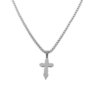 Men's Stainless Steel Cross Pendant <b>Necklace</b> Geometric Design Punk Retro Style 120219 - Product Image 3