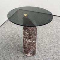 Ensemble de tables basses en marbre de luxe moderne italien, table centrale simple pour salon, mobilier de villa convertible pour appartement