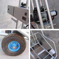 Chariot de transport électrique automatique pour bétail, capacité de 800 lb, chariot à porcs avec pneus en caoutchouc silencieux et barres de sécurité