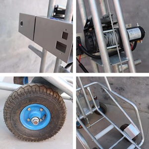 Carrello Elettrico Automatico per Trasporto Bestiame, Capacità 800 libbre, Carrello per Suini con Pneumatici Silenziosi in Gomma e Barre di Supporto di Sicurezza - Product Image 6