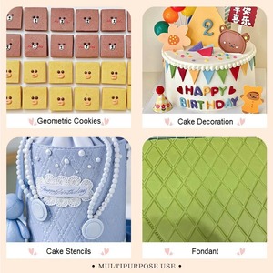 ชุดตัดขนมฟองดองท์รูปทรงเรขาคณิต 3 ชิ้น แบบตัดได้หลายรูปทรง ตัดลายเกล็ดปลา สำหรับตกแต่งขอบเค้ก - Product Image 6