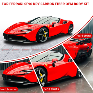 ชุดแต่งตัวถังรถยนต์คาร์บอนไฟเบอร์แห้งสไตล์ OEM ขายดีที่สุดสำหรับ Ferrari SF90 ชุดแต่งรอบคัน ประกอบด้วยลิ้นหน้า-หลัง สเกิร์ตข้าง ช่องระบายอากาศ สปอยเลอร์ - Product Image 4