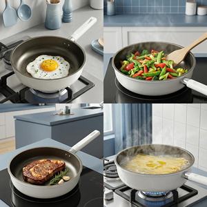 Sartén Antiadherente de Titanio con Textura Macro de Grado Maternal, Compatible con Todas las Estufas, con Tapa - Product Image 5