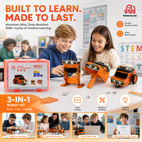 Kit de Robot Educativo STEM 3 en 1 de Aleación de Aluminio Profesional para la Codificación en el Aula Escolar con Libro de Texto Profesional Gratuito