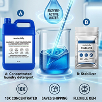 Détergent à lessive concentré 10X en vrac, marque privée OEM, faible coût d'expédition, formule de détergent liquide en 2 parties avec stabilisateur