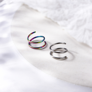 Anillo de <span class=keywords><strong>Nariz</strong></span> de acero inoxidable con <span class=keywords><strong>doble</strong></span> espiral Multicolor, joyería para <span class=keywords><strong>Piercing</strong></span> de <span class=keywords><strong>nariz</strong></span> perforada para mujeres y hombres, joyería para <span class=keywords><strong>nariz</strong></span> - Product Image 5