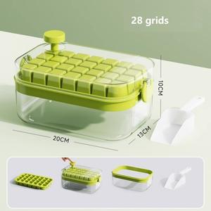 Hoge Capaciteit 56 Raster 28 Raster Zachte Siliconen Ijsblokjes Mallen Met Dekselpers Plastic Ijsmakerij Dozen Voor Huishoudelijke Koelkasten - Product Image 6