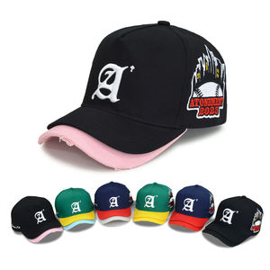 Wholesale 5 Panel Double Layer Bill Brim Curved <b>Baseball</b> <b>Caps</b> Twill Custom Double Brim 3D Puff Embroidery Logo Sporty Design - Product Image 1