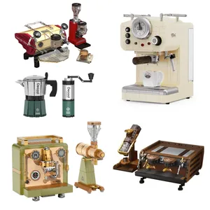 Кофейная машина для мокко 16801-10, кофемолка, настольный декор, конструктор, маленькая игрушка-частица, подарок для девочек