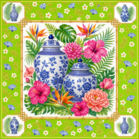 Alas Mahjong Anti Selip Motif Pohon Tropis Warna Pink, Cetak Kustom, Tanpa Bau, Bahan Karet, Dapat Digulung, untuk Permainan Poker, Permainan Papan, dan Hiburan Meja