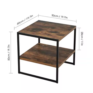 Table de chevet en fer au design moderne OEM et ODM de 23.6 pouces avec 2 tables de chevet ouvertes et 2 tables de chevet personnalisables pour le bureau et la chambre à coucher. - Product Image 2