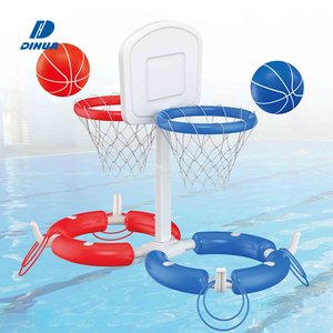 Ensemble de jeux aquatiques flottants à double <span class=keywords><strong>panier</strong></span> pour le basketball de <span class=keywords><strong>piscine</strong></span> et le jeu de lancer d'anneaux aquatiques, jeu aquatique pour deux personnes pour un divertissement et une compétition en plein air - Product Image 1