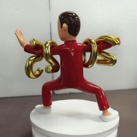 Escultura Ajustable de Fibra de Vidrio de Maestro de Kung Fu, Figura de Tai Chi de Dibujos Animados para Decoración Festiva y del Hogar