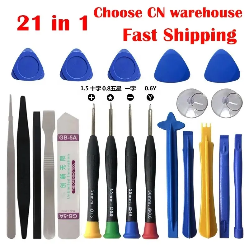 21 in 1 Mobile Phone Repair Tools Kit Spudger Pry Opening Tool Screwdriver Set for iPhone X XR XS 8 7 6S 11 12 13 Hand Tools