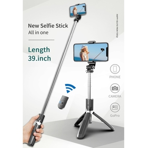 Portable <span class=keywords><strong>L02</strong></span> 100cm Multi-fonction Réglable Bluetooth Retardateur Pôle Trépied <span class=keywords><strong>Selfie</strong></span> Bâton - Product Image 2